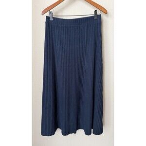 Old Navy Women's Size Medium Navy Blue Ribbed A-Line Maxi Skirt